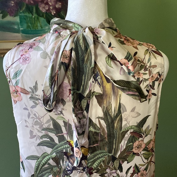 H&M Floral Satin Dress sz S - Picture 6 of 12